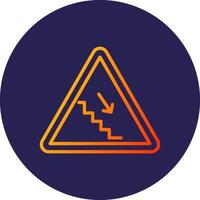 Stair Line Circle Gradient Icon Design vector