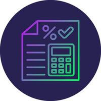 Calculation Line Circle Gradient Icon Design vector