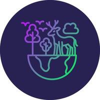 Earth Line Circle Gradient Icon Design vector