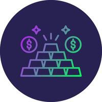 Gold Stack Line Circle Gradient Icon Design vector