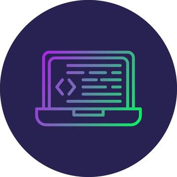 programación línea circulo degradado icono diseño vector