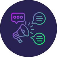 Propaganda Line Circle Gradient Icon Design vector