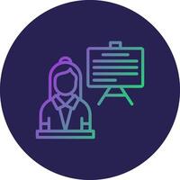 Teacher Line Circle Gradient Icon Design vector