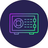 Safe Box Line Circle Gradient Icon Design vector