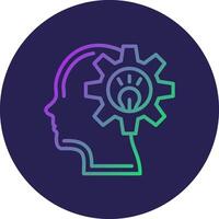 Thinking Line Circle Gradient Icon Design vector