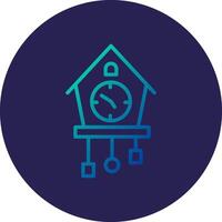 Cuckoo Clock Line Circle Gradient Icon Design vector