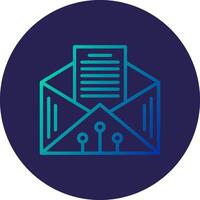 Inbox Line Circle Gradient Icon Design vector
