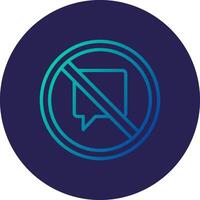 No Talk Line Circle Gradient Icon Design vector