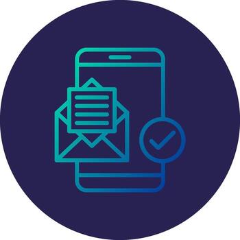 Mail Line Circle Gradient Icon Design vector