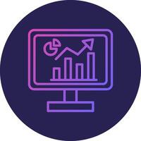Business Analyst Line Circle Gradient Icon Design vector