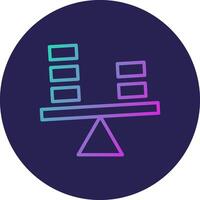 Balance Line Circle Gradient Icon Design vector