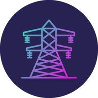 Transmission Tower Line Circle Gradient Icon Design vector