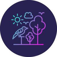 Bird Line Circle Gradient Icon Design vector