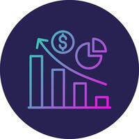 Pie Chart Line Circle Gradient Icon Design vector