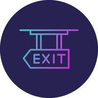Exit Line Circle Gradient Icon Design vector