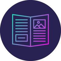 Magazine Line Circle Gradient Icon Design vector