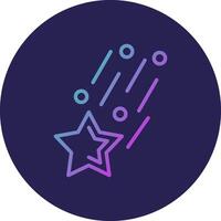 Falling Star Line Circle Gradient Icon Design vector