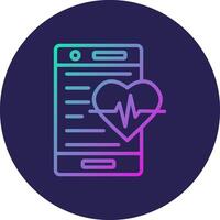 Heart Rate Line Circle Gradient Icon Design vector