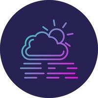 Foggy Day Line Circle Gradient Icon Design vector
