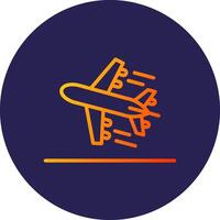 Departure Line Circle Gradient Icon Design vector
