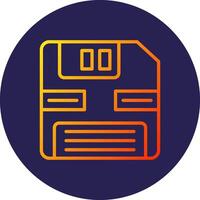Floppy Line Circle Gradient Icon Design vector