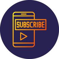 Subscribe Line Circle Gradient Icon Design vector