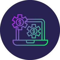 Finance Software Line Circle Gradient Icon Design vector