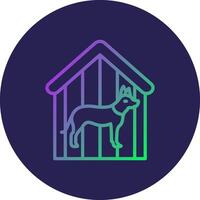 Dog Shelter Line Circle Gradient Icon Design vector