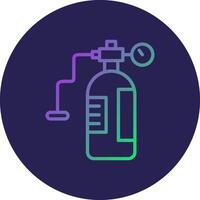 Oxygen Tank Line Circle Gradient Icon Design vector