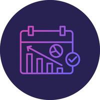 Data Analysis Line Circle Gradient Icon Design vector