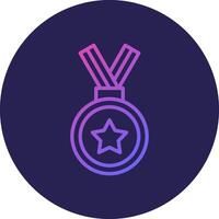 Medal Line Circle Gradient Icon Design vector