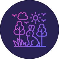 Rabbit Line Circle Gradient Icon Design vector