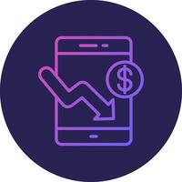 Smartphone Line Circle Gradient Icon Design vector