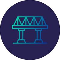 Bridge Line Circle Gradient Icon Design vector