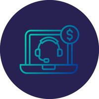 Customer Support Line Circle Gradient Icon Design vector