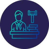 Male Judge Line Circle Gradient Icon Design vector