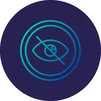 Hide Line Circle Gradient Icon Design vector