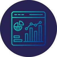 Predictive Chart Line Circle Gradient Icon Design vector