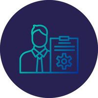 Project Manager Line Circle Gradient Icon Design vector