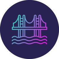 Bridge Line Circle Gradient Icon Design vector