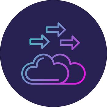 migrando línea circulo degradado icono diseño vector