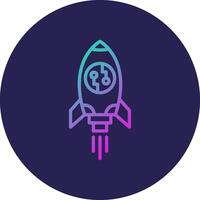 Rocket Line Circle Gradient Icon Design vector