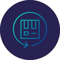 Return Box Line Circle Gradient Icon Design vector