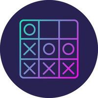 Tic Tac Toe Line Circle Gradient Icon Design vector