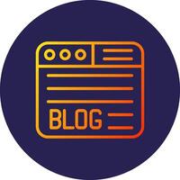 Blog Line Circle Gradient Icon Design vector