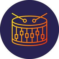 Drum Line Circle Gradient Icon Design vector