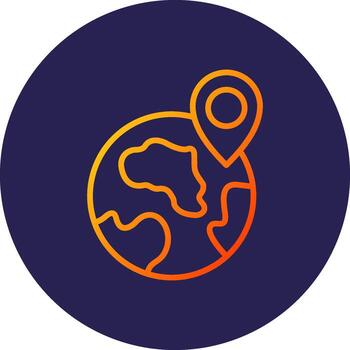 Location Line Circle Gradient Icon Design vector