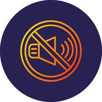No Sound Line Circle Gradient Icon Design vector