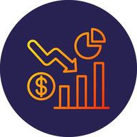 Pie Chart Line Circle Gradient Icon Design vector