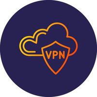 Virtual Private Network Line Circle Gradient Icon Design vector